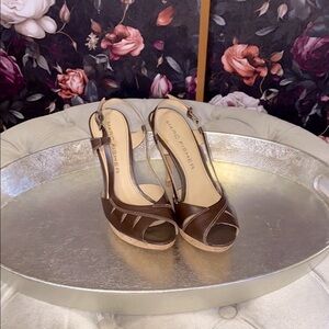 Marc Fisher Brown Leather Sandals